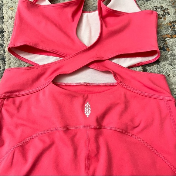 FREE PEOPLE MOVEMENT Back It Up Onesie Hot‎ Pink NWOT Size S Open Back Athletic - Picture 12 of 12